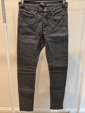 Zanerobe Men's Charcoal Moto Skinny Jeans